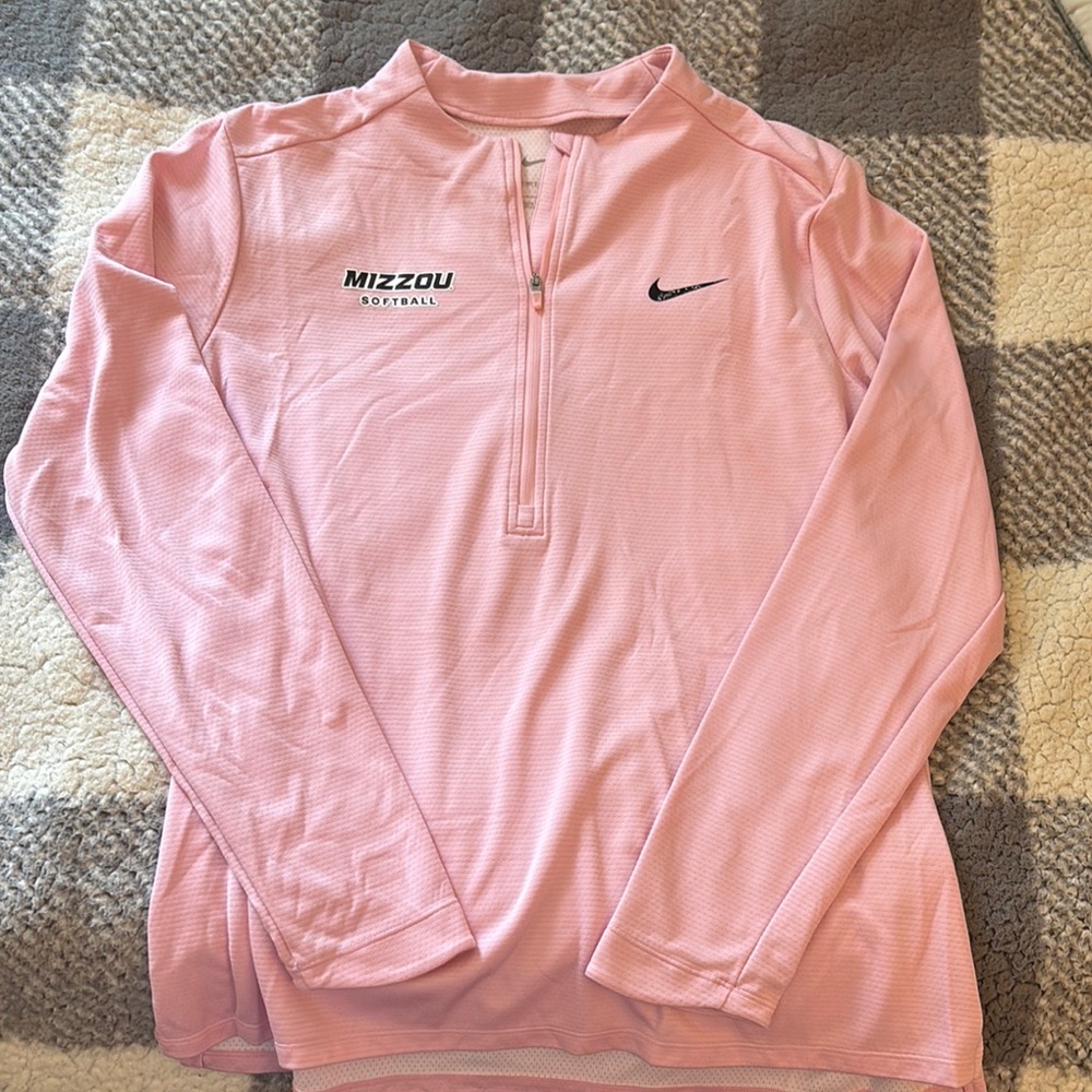 Nike Pink Quarter-Zip Dri-Fit Pullover - Mizzou